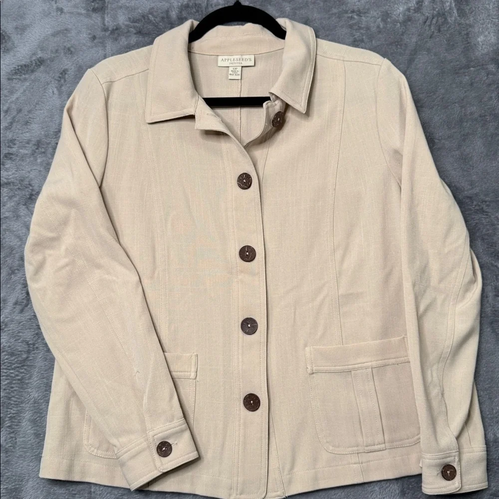 Appleseed's Dennisport Everywhere Cream/Beige Lightweight Jacket Women's Sz 12P